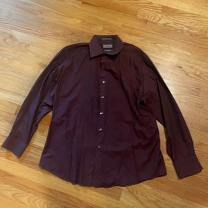 Claiborne 17 ½ - 34/35 Men’s Dress Shirt - Maroon